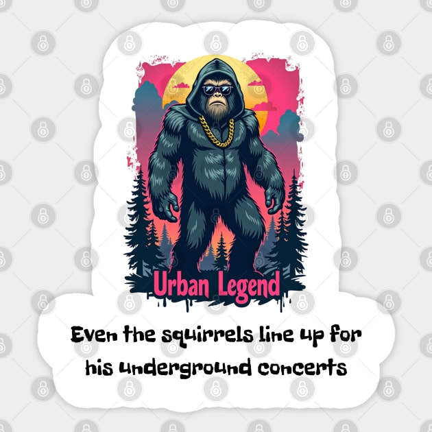 Shadowy Bigfoot: Urban Legend Sticker by Steve